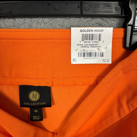 Jm Collection Petite Small Bright Orange Capri Pants Tummy Control Stretch NWT's - Picture 5 of 8